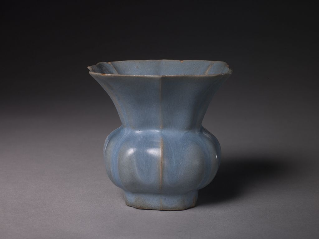 图片[1]-Yixing kiln imitation jun sky blue glaze square slag bucket-China Archive